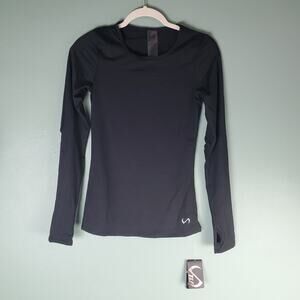 TLF Womens Black Techne Long Sleeve Top Size Small